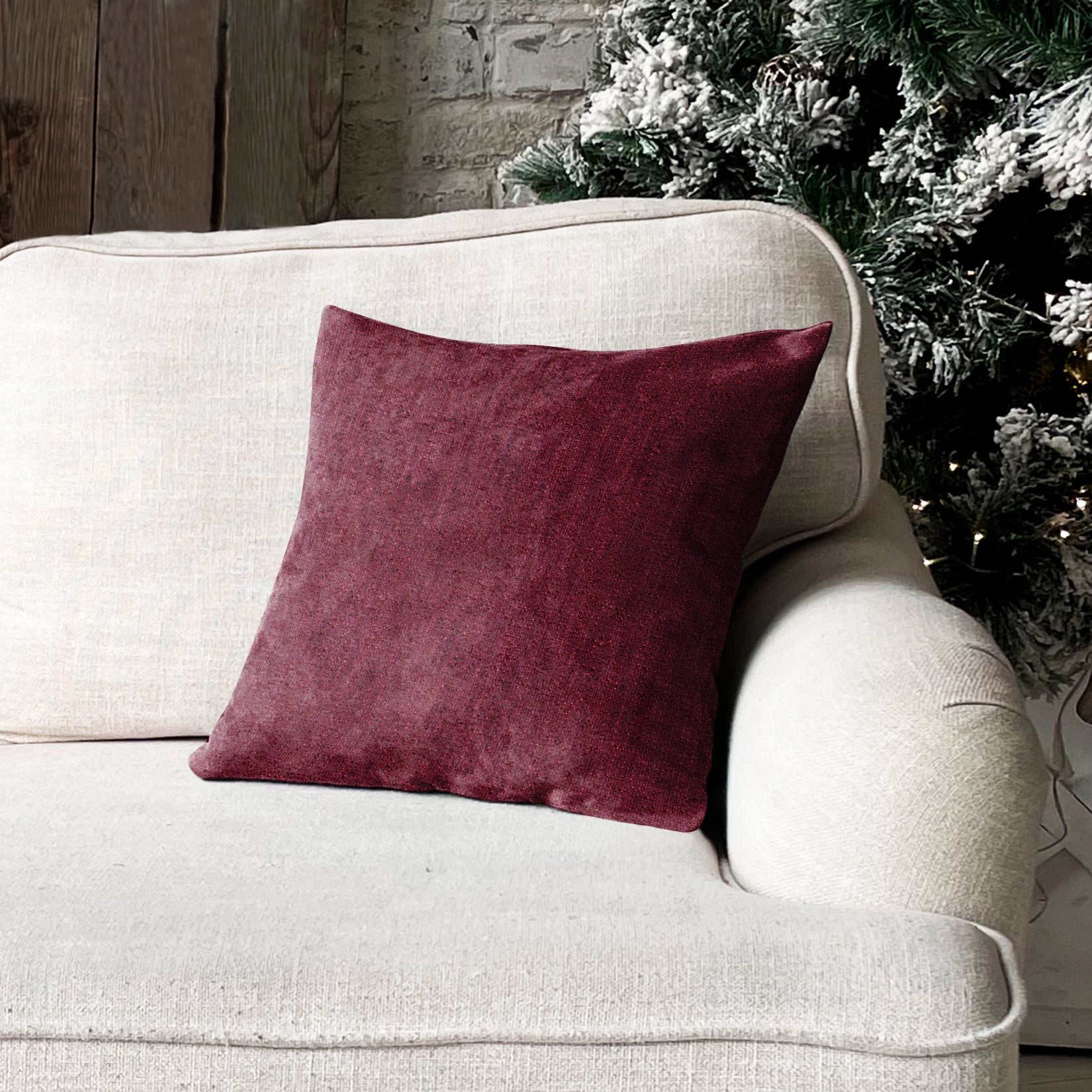 VICTORIA MAROON DIGITAL PRINTED CUSHION COVER