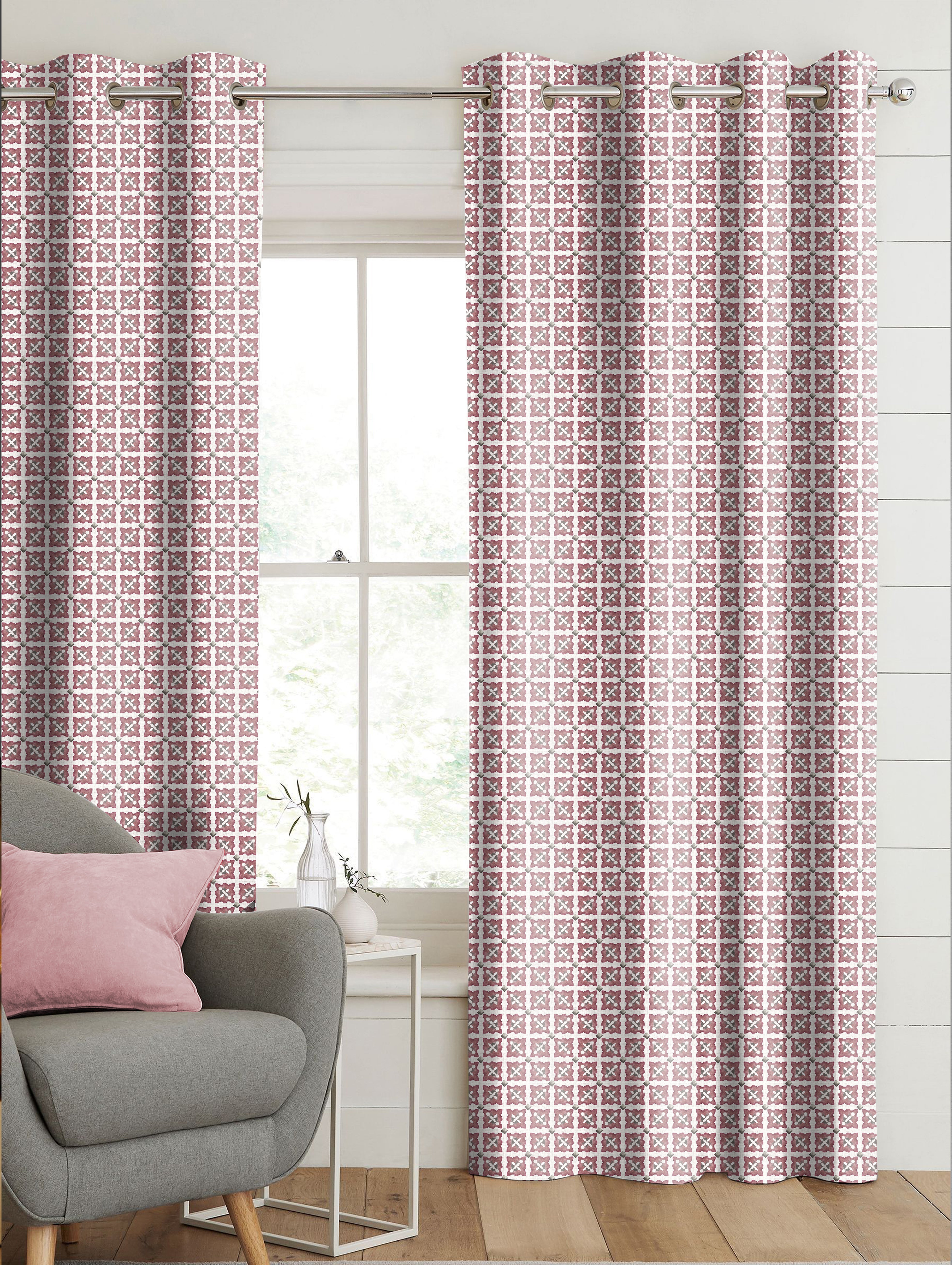 DOHA BABYPINK ROOM DARKENING PRINTED CURTAIN