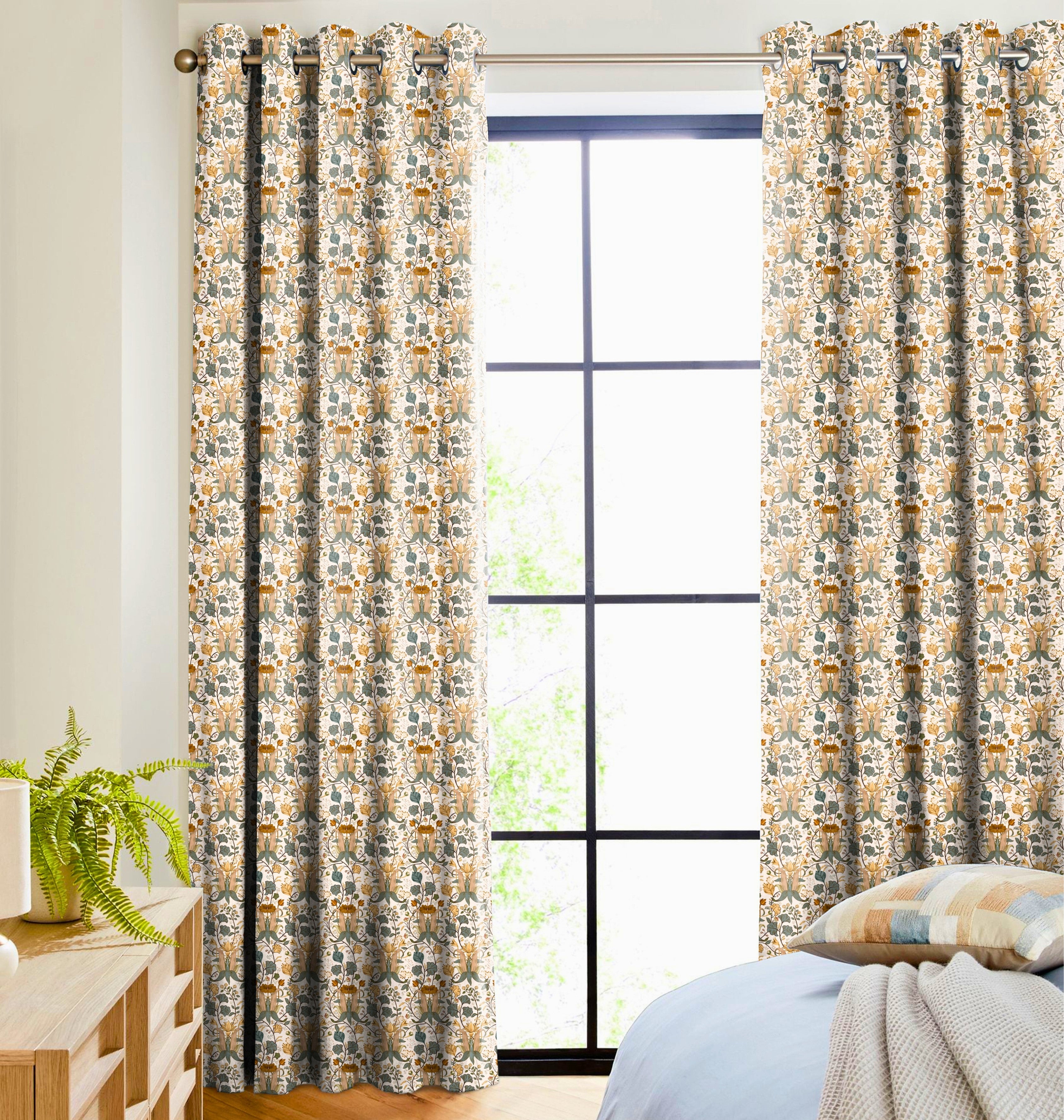 ALBERT GREY ROOM DARKENING PRINTED CURTAIN