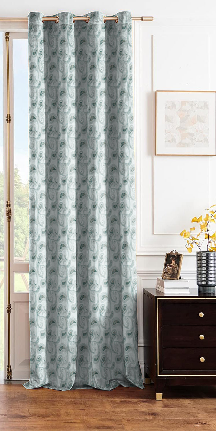 JODHPUR PAISLEY BLACKOUT CURTAINS WHITE/BLUE