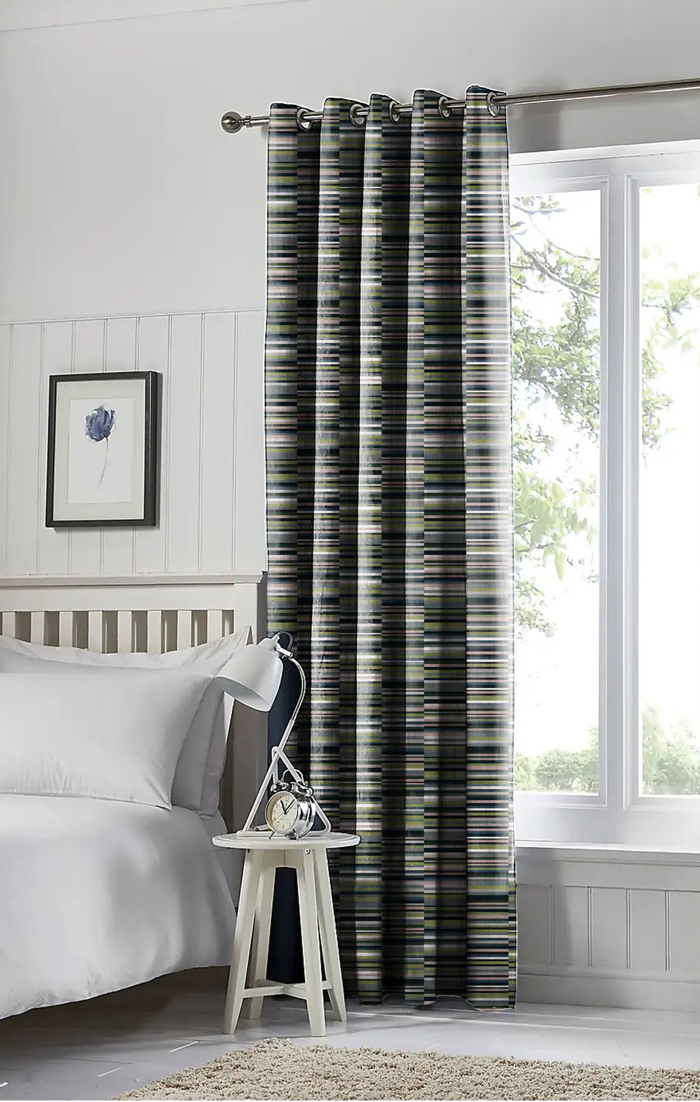 ILLUSION DASH BLACKOUT CURTAINS OLIVE/GREEN