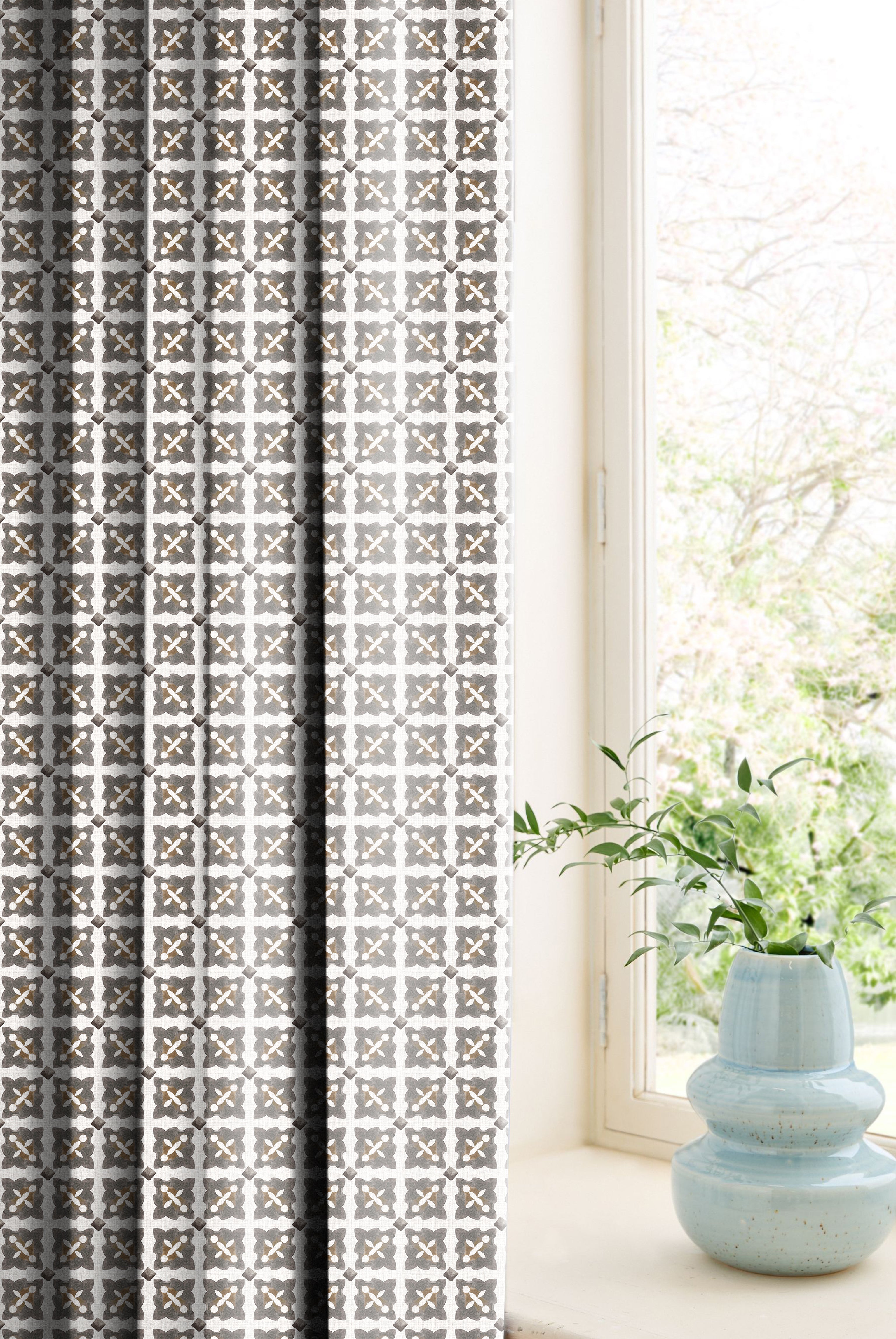 DOHA COFFEE ROOM DARKENING PRINTED CURTAIN