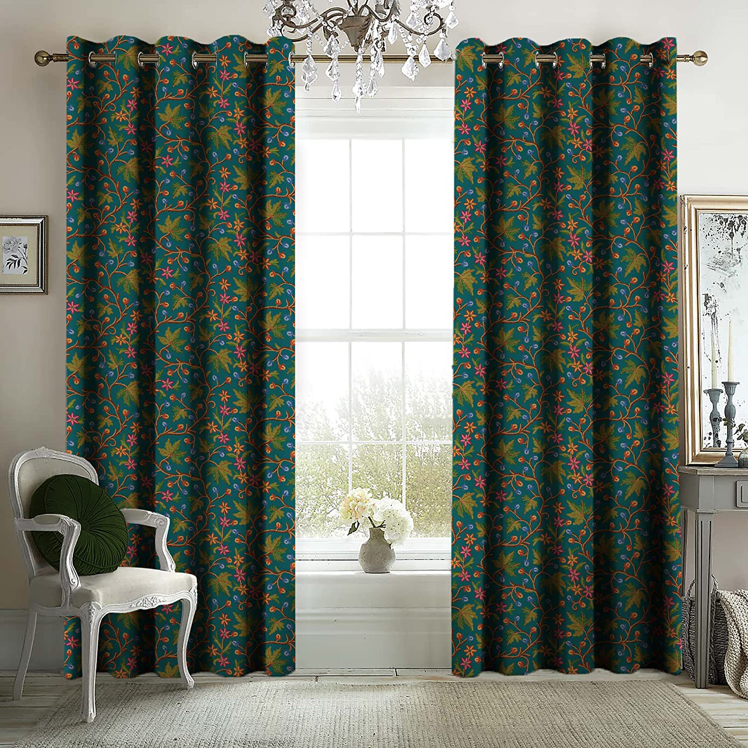 VAROSKI KASHMIRI TEAL BLACKOUT CURTAINS